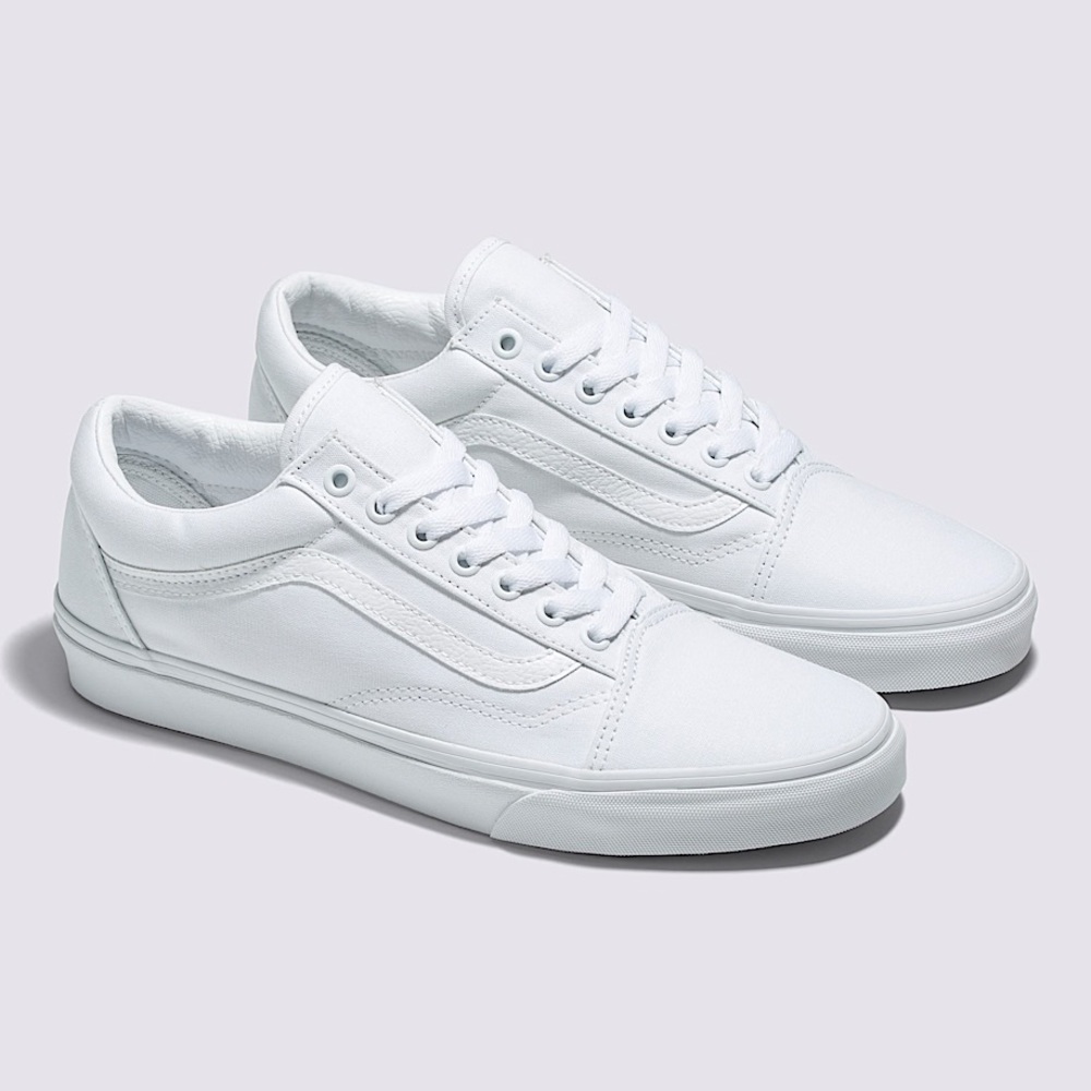 Vans Old Skool Wide True White Canvas Sneakers Men's 10.5 Wide GUC Slip On